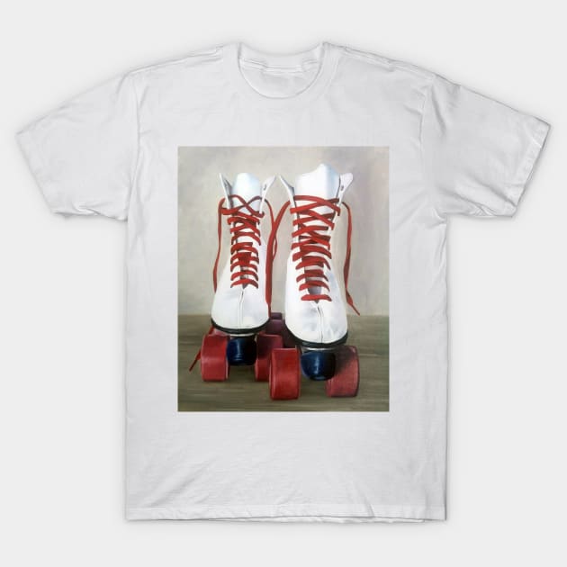 Retro Roller Skates - oil painting T-Shirt by EmilyBickell